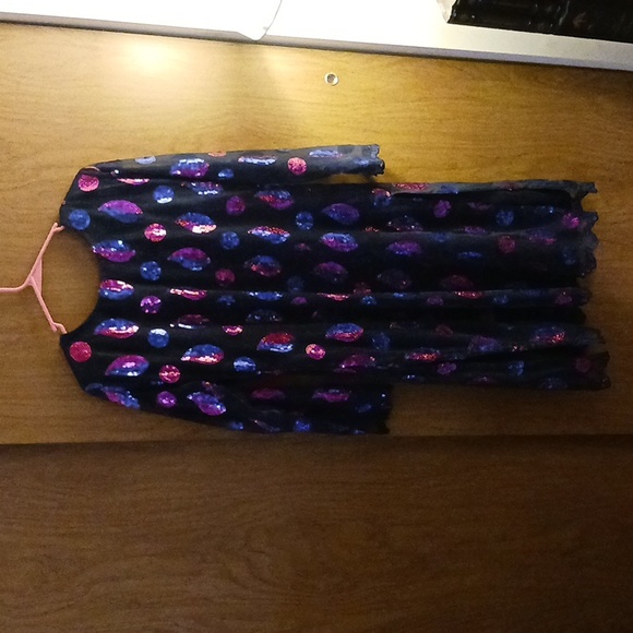 LONG GORGEOUS BLACK SHEER LINED DRESS, TAGLESS, SIZE L(?) - Picture 2 of 6